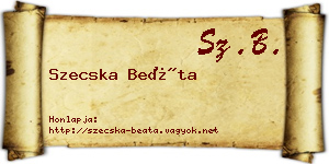 Szecska Beáta névjegykártya