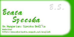 beata szecska business card